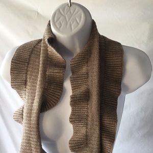Lands’ End Taupe Ruffled Scarf
